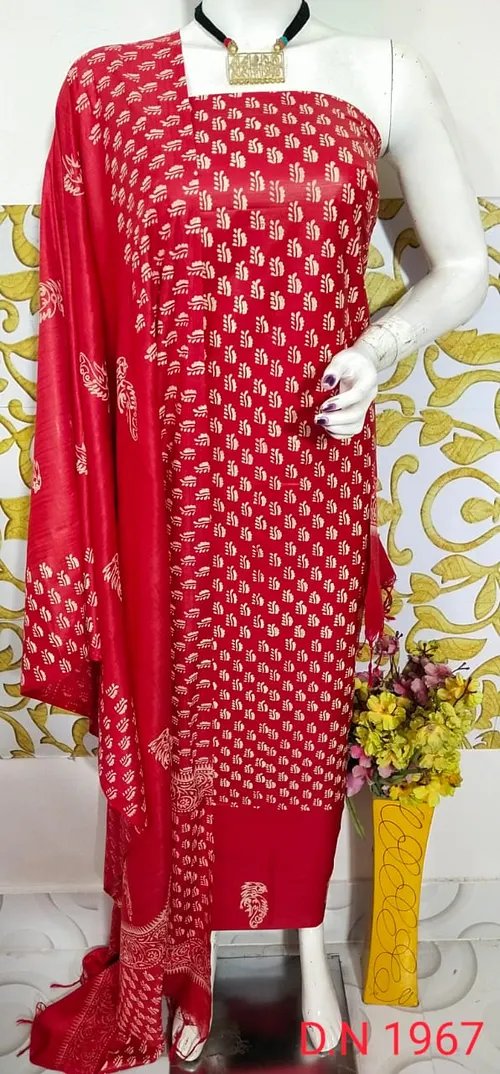 Handcrafted Hand Block Print Cotton Suit Set with Traditional Motifs